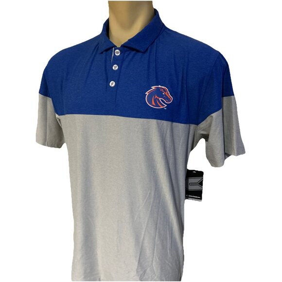 NEW Boise State BSU Broncos Colosseum Color Block Blue Gray Polo Shirt Men's L - Picture 1 of 8